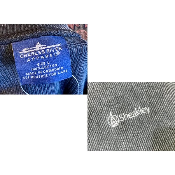 画像2: ビンテージ【CHARLES RIVER APPAREL Sheakley】【チャールズリバーアパレル】【黒】【細畝コットン地】【スウェット】【サイズＬ】 