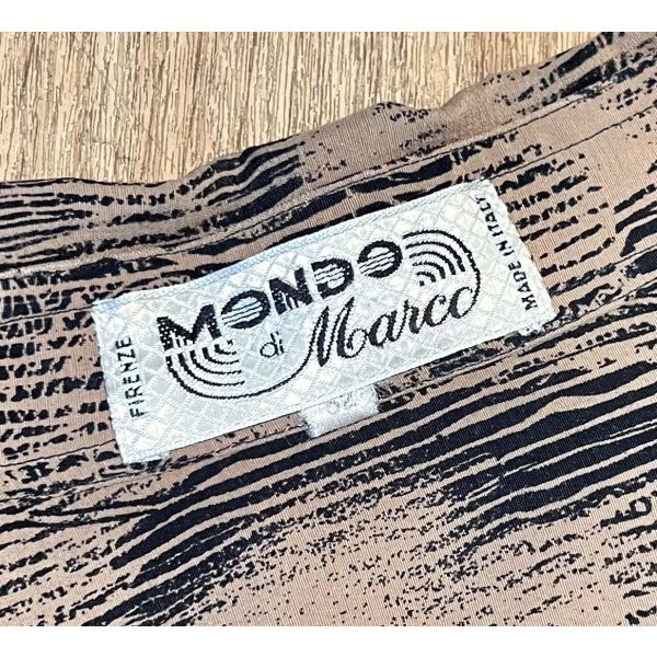 画像2: イタリー製【ビンテージ】MONDO DI MARCO【モンド・ディ・マルコ】【ライトブラウン×黒模様】【レーヨンシャツ】【サイズL】 