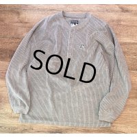 【ビンテージ】【POLAR DOGS】ビッグドッグス【グレー】犬刺繍【コーデュロイ風】ヘンリーネックスウェット【サイズXL】 