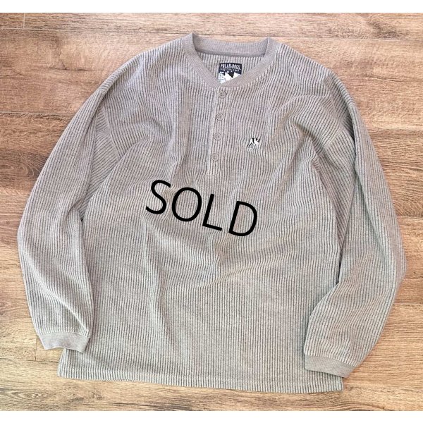 画像1: 【ビンテージ】【POLAR DOGS】ビッグドッグス【グレー】犬刺繍【コーデュロイ風】ヘンリーネックスウェット【サイズXL】 