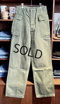 40's【ビンテージ】【米軍実物】U.S.ARMY【M43】【HBTパンツ】フィールドパンツ【30X33】 