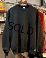 90's~【USA製】【RUSSELL】ラッセル 【ビンテージ】ブラック【黒】【無地】【クルーネック】前V スウェット【サイズL】 