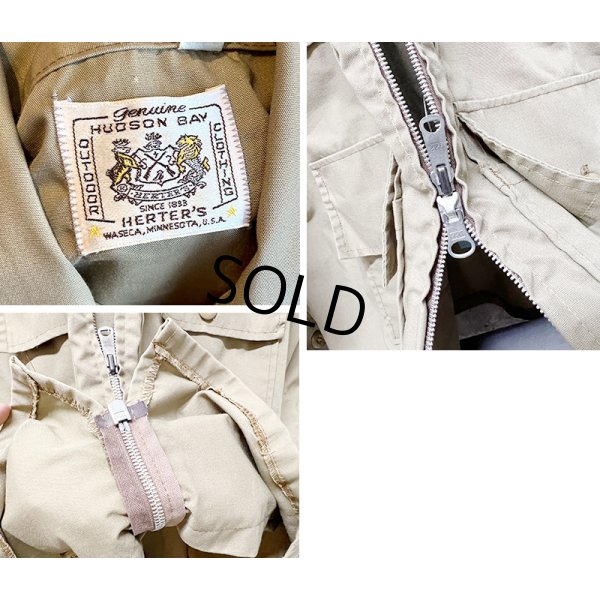 画像2: ビンテージ【HUDSON BAY】ハドソンズ・ベイ【ライトブラウン】【4ポケット】【エポレット付き】【ブルゾン】フルジップアップジャケット【サイズL程度】 