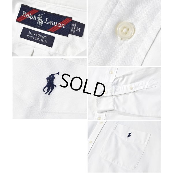 画像2: 90’s【ビンテージ】【RALPH LAUREN】【ラルフローレン】【Big Shirt】【白】コットン【ボタンダウンシャツ】【サイズM】 