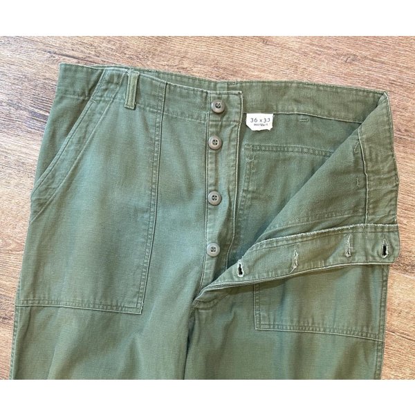 画像4: 【60's】【米軍実物】【ビンテージ】【U.S.ARMY】OG107【UFOボタン】Wステッチ【ボタンフライ】【ベイカーパンツ】【ユーティリティパンツ】【36ｘ33】 