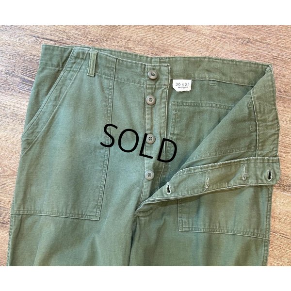 画像4: 【60's】【米軍実物】【ビンテージ】【U.S.ARMY】OG107【UFOボタン】Wステッチ【ボタンフライ】【ベイカーパンツ】【ユーティリティパンツ】【36ｘ33】 