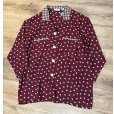 画像1: ビンテージ【BANANA REPUBLIC】バナナリパブリック【エンジ×白花柄】【レーヨンシャツジャケット】レディース古着【サイズS】<br> (1)