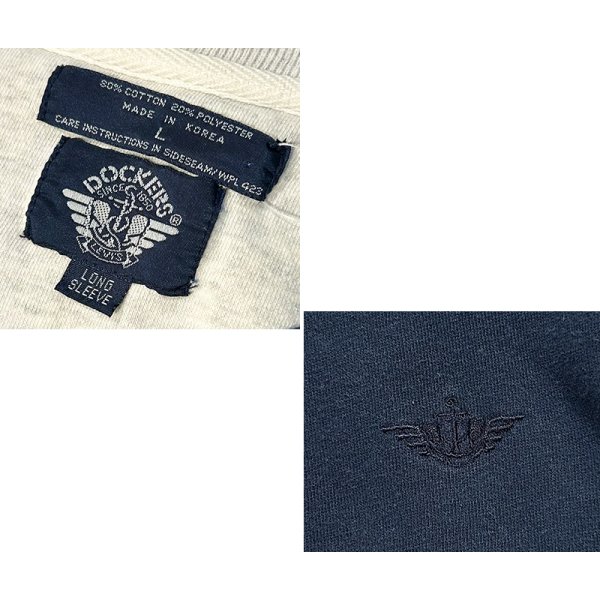 画像2: 90's~【ビンテージ】【DOCKERS】ドッカーズ【リーバイス】【グレー×紺　切り返し】【クルーネック】【スウェット】【サイズL】 