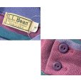 画像2: 80's【USA製】ビンテージ【L.L.Bean】LLビーン【紫系×緑】マルチボーダー【ボタン付きモックネック】ロンT【サイズL】<br> (2)