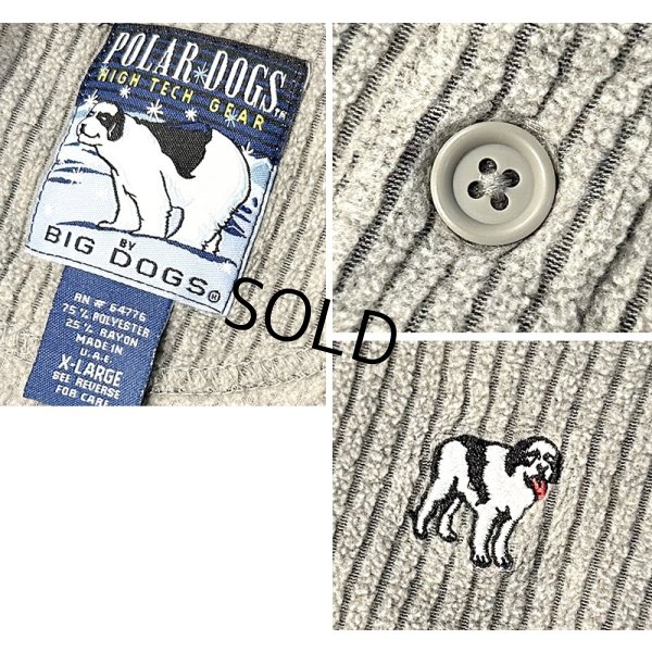 画像2: 【ビンテージ】【POLAR DOGS】ビッグドッグス【グレー】犬刺繍【コーデュロイ風】ヘンリーネックスウェット【サイズXL】 