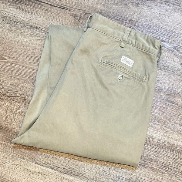 画像1: 【ラルフローレン】POLO RALPH LAUREN【ビンテージ】【ベージュ】【2タック】【コットンパンツ】【34×32】 