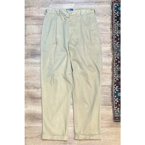 画像2: 【ラルフローレン】POLO RALPH LAUREN【ビンテージ】【ベージュ】【2タック】【コットンパンツ】【34×32】 