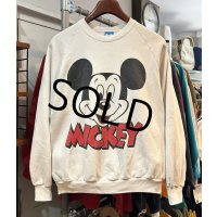 80's【USA製】【ビンテージ】ウォルトディズニー【ミッキーマウス】白【スウェット】【ワンサイズ】 
