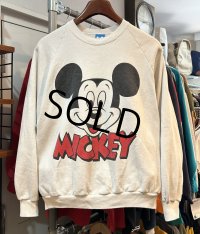 80's【USA製】【ビンテージ】ウォルトディズニー【ミッキーマウス】白【スウェット】【ワンサイズ】 