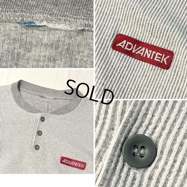 画像2: ADVANTEK 【アドバンテック】【ビンテージ】【グレー】ストライプ ヘンリーネックスウェット【サイズXL程度】 