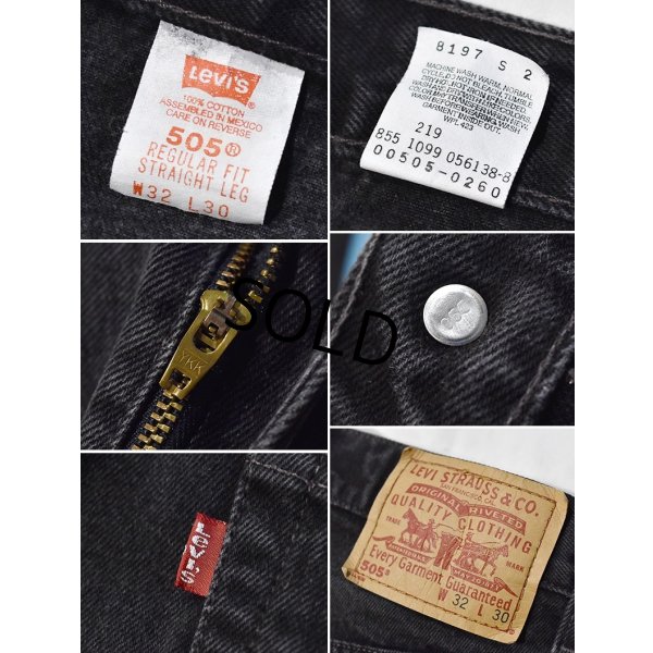 画像3: 90's【メキシコ製】【ビンテージ】【LEVI'S】【リーバイス５０５】505【黒】【デニムパンツ】ブラックデニム【32×30】 