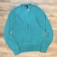 90’ｓ【USA製】ビンテージ【ROBERT BRUCE】ロバートブルース【エメラルド】アクリル Vネックセーター 【サイズL】  