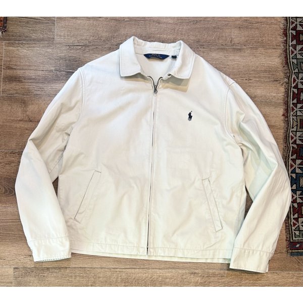 画像1: 【ラルフローレン】【POLO RALPH LAUREN】ビンテージ【オフホワイト】【コットン】ブルゾン【スウィングトップ】【サイズＬ】 