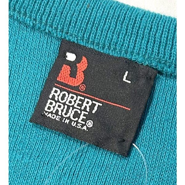 画像2: 90’ｓ【USA製】ビンテージ【ROBERT BRUCE】ロバートブルース【エメラルド】アクリル Vネックセーター 【サイズL】  