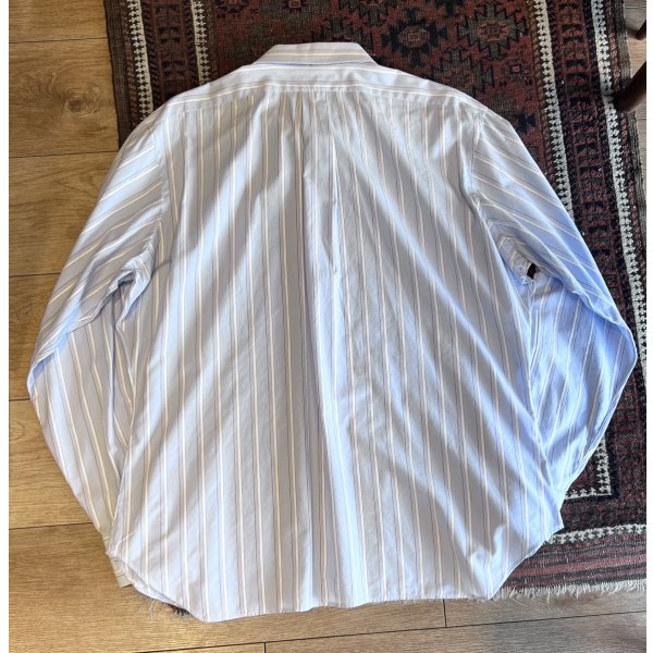 画像3: USA製 ビンテージ【INDIVIDUALIZED SHIRTS】インディビジュアライズドシャツ【水色×白】【カスタムメイド】ストライプ【コットン】ボタンダウンシャツ  ＸＬ程度 