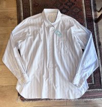 USA製 ビンテージ【INDIVIDUALIZED SHIRTS】インディビジュアライズドシャツ【水色×白】【カスタムメイド】ストライプ【コットン】ボタンダウンシャツ  ＸＬ程度 