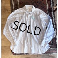 USA製 ビンテージ【INDIVIDUALIZED SHIRTS】インディビジュアライズドシャツ【水色×白】【カスタムメイド】ストライプ【コットン】ボタンダウンシャツ  ＸＬ程度 