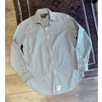 新品未使用 90's~ ビンテージ【POLO RALPH LAUREN】ラルフローレン【REGENT】リージェント【白×緑ストライプ】【コットンシャツ】サイズ15 1/2 32/33 