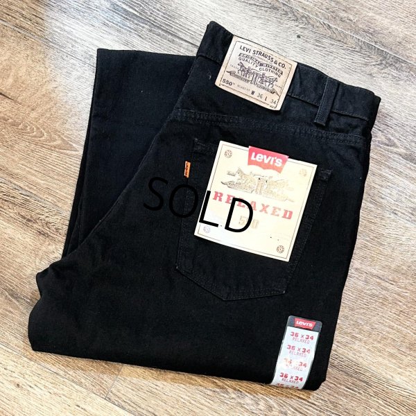 画像1: 90's【デッドストック】【LEVI'S】【リーバイス】５５０【リラックスフィット】後染め 黒 ブラックデニム【デニムパンツ】【36×34】 