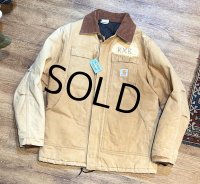 ビンテージ【carhartt】【カーハート】【ブラウン】トラディショナルコート【キルティング裏地付き】【ダック地】【ワークジャケット】【Ｌ程度】 