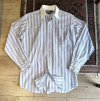 POLO RALPH LAUREN【ラルフローレン】JEROME【青ストライプ】レギュラーカラーシャツ【クレリックシャツ】【コットンシャツ】【サイズM】