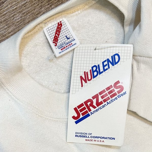 画像2: ~90's 【ビンテージ】デッドストック【USA製】ラッセル JERZEES ジャージーズホワイト【クリーム無地】スウェット【サイズL】 