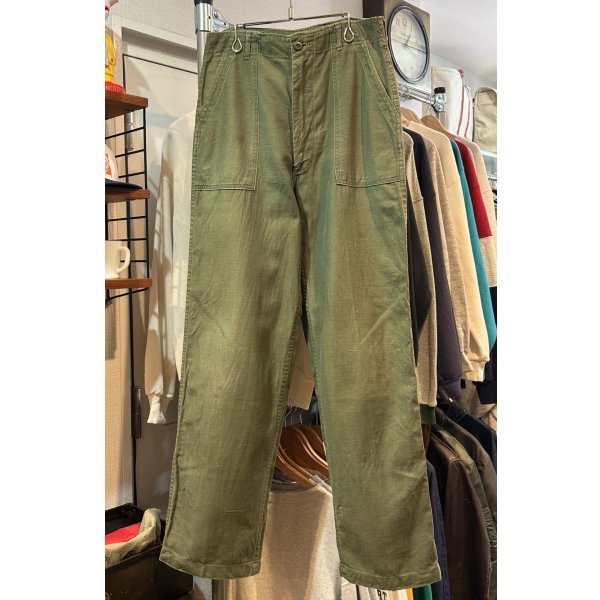 画像2: 70's【米軍実物】【ビンテージ】【ベイカーパンツ】UFOボタン Wステッチ OG107【ユーティリティパンツ】【32×33】 