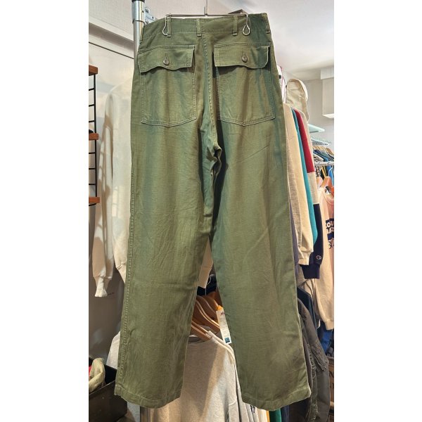画像4: 70's【米軍実物】【ビンテージ】【ベイカーパンツ】UFOボタン Wステッチ OG107【ユーティリティパンツ】【32×33】 