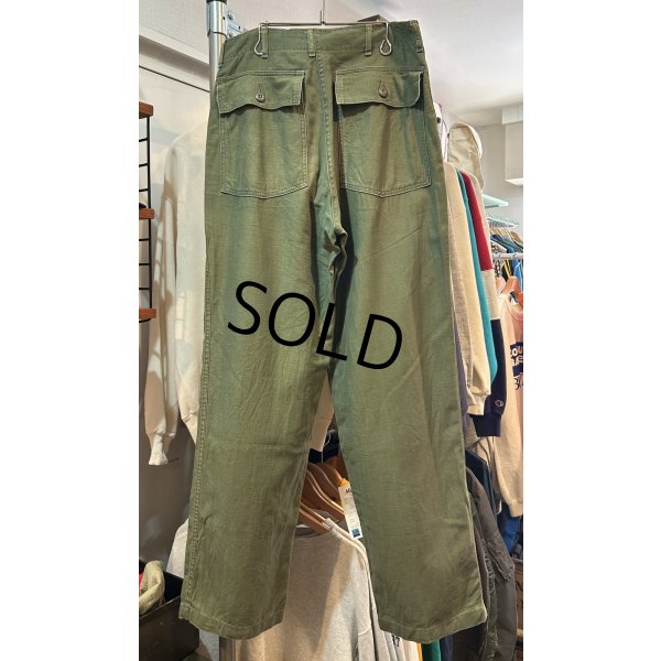 画像4: 70's【米軍実物】【ビンテージ】【ベイカーパンツ】UFOボタン Wステッチ OG107【ユーティリティパンツ】【32×33】 