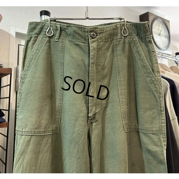 画像5: 70's【米軍実物】【ビンテージ】【ベイカーパンツ】UFOボタン Wステッチ OG107【ユーティリティパンツ】【32×33】 