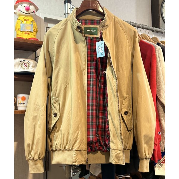 画像4: ORVIS【オービス】【カーキ】裏地赤チェック【ブルゾン】スウィングトップ ジップアップジャケット【サイズM】 