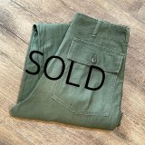 70's【米軍実物】【ビンテージ】【ベイカーパンツ】UFOボタン Wステッチ OG107【ユーティリティパンツ】【32×33】 