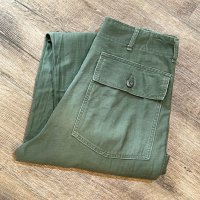 70's【米軍実物】【ビンテージ】【ベイカーパンツ】UFOボタン Wステッチ OG107【ユーティリティパンツ】【32×33】 