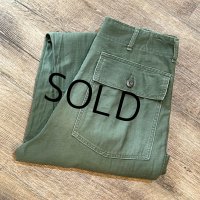 70's【米軍実物】【ビンテージ】【ベイカーパンツ】UFOボタン Wステッチ OG107【ユーティリティパンツ】【32×33】 
