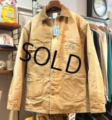 80's USA製【ビンテージ】【Carhartt】【カーハート】100周年モデル【ブランケット裏地付き】【キャメル】【ミシガンチョアコート】【ダックジャケット】US42T 