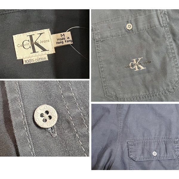 画像2: 90's~ ビンテージ Calvin Klein【カルバンクライン】【紺】【ワークシャツ】【サイズM】  
