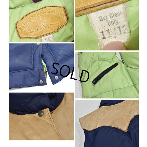 画像2: 70's ビンテージ  ロッキーマウンテン【ROCKY MOUNTAIN】【紺ナイロン×レザー切替】【ダウンベスト】レディース【11/12】 