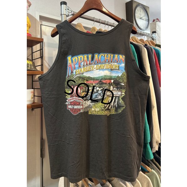 画像4: 90's~【USA製】【ビンテージ】【HARLEY DAVIDSON】【ハーレーダビッドソン】APPALACHIAN 【黒】【プリント】ノースリーブ【Tシャツ】タンクトップ【サイズＸＬ】 