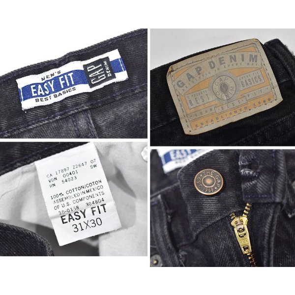 画像3: GAP【ビンテージ】【オールドギャップ】【EASY FIT】イージーフィット【黒】【ブラックデニム】【31×30】 
