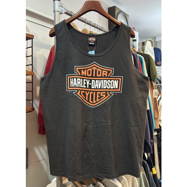 画像1: 90's~【USA製】【ビンテージ】【HARLEY DAVIDSON】【ハーレーダビッドソン】APPALACHIAN 【黒】【プリント】ノースリーブ【Tシャツ】タンクトップ【サイズＸＬ】 