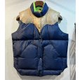 画像1: 70's ビンテージ  ロッキーマウンテン【ROCKY MOUNTAIN】【紺ナイロン×レザー切替】【ダウンベスト】レディース【11/12】<br> (1)
