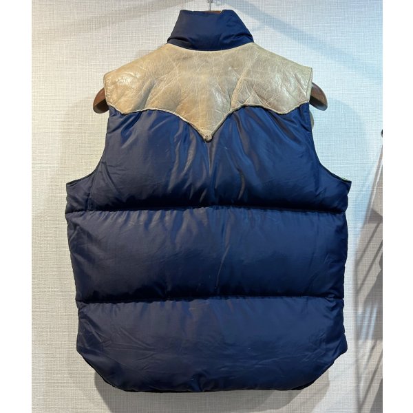 画像3: 70's ビンテージ  ロッキーマウンテン【ROCKY MOUNTAIN】【紺ナイロン×レザー切替】【ダウンベスト】レディース【11/12】 