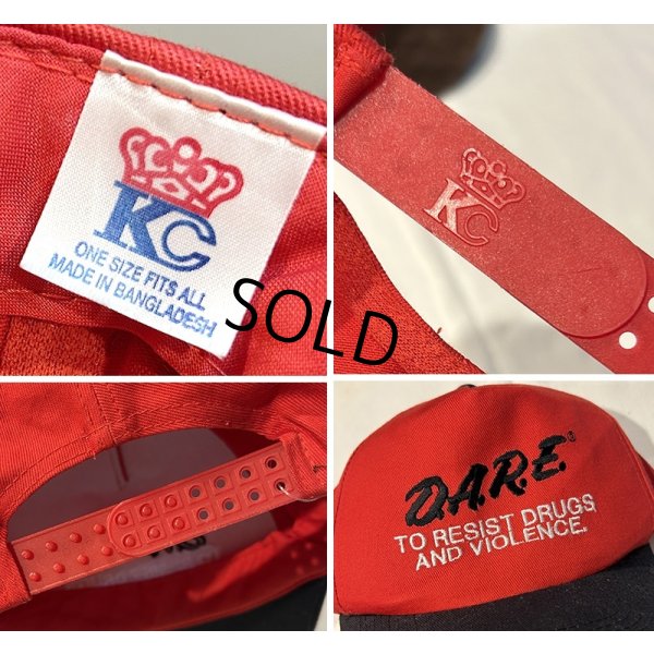 画像2: 【デッドストック】90’ｓ【ビンテージ】【D.A.R.E】【赤×黒】【コットンキャップ】【ＢＢキャップ】 