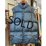 〜80's【ビンテージ】【Eddie Bauer】【エディーバウアー】【紺】リップストップ 黒タグ ダウン【ダウンベスト】【サイズL】 