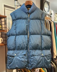 〜80's【ビンテージ】【Eddie Bauer】【エディーバウアー】【紺】リップストップ 黒タグ ダウン【ダウンベスト】【サイズL】 